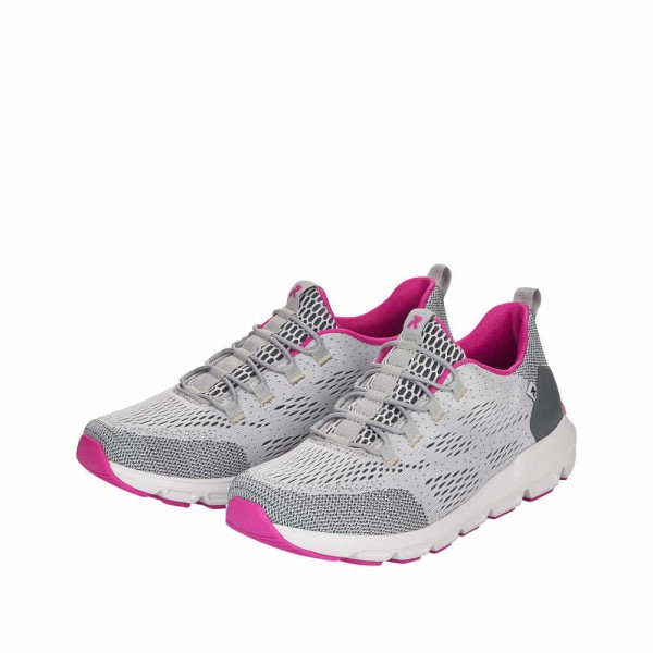 Rieker R-Evolution 40403 40 Damen Sneaker Hell-Grau - Pink
